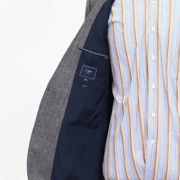 J. Crew 40L Gray HB 2-Button Sport Coat Blazer Jacket T010 - Picture 9 of 11